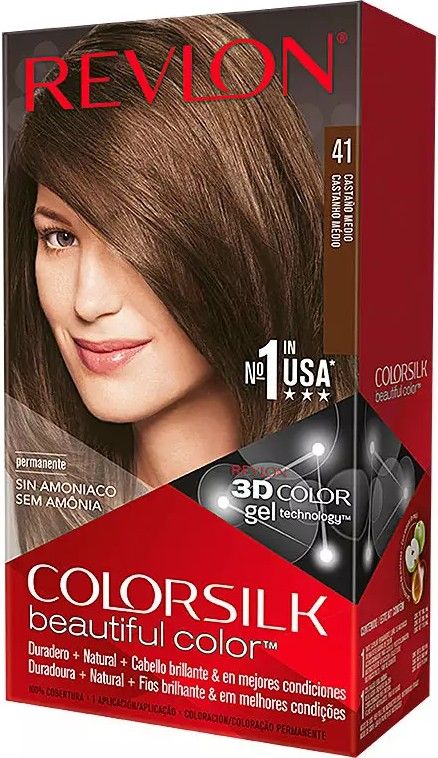 REVLON COLORSILK BEAUTIFUL COLOR 41 MEDIUM BROWN HAIR COLOR HAARVERF PAKJE  1 STUK