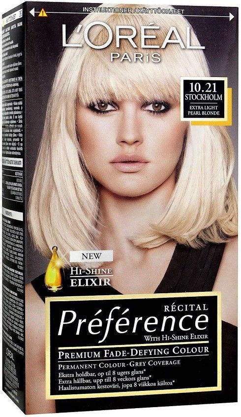 L OREAL RECITAL PREFERENCE 10.21 STOCKHOLM EXTRA LICHT PARELMOER ASBLOND HAARVERF PAK 1 STUK