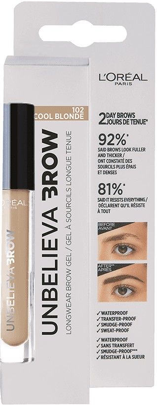L OREAL UNBELIEVA BROW 102 COOL BLONDE WENKBRAUWGEL 3 4 ML