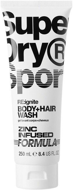 Vochtig maïs lucht SUPERDRY SPORT RE:IGNITE BODY + HAIR WASH DOUCHEGEL TUBE 250 ML