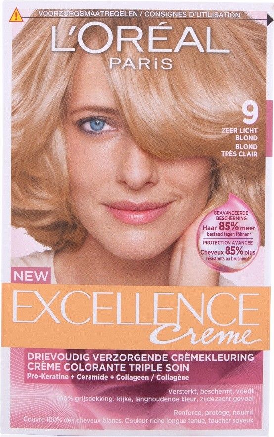 L OREAL EXCELLENCE CREME 9 ZEER LICHTBLOND HAARVERF PAK 1 STUK