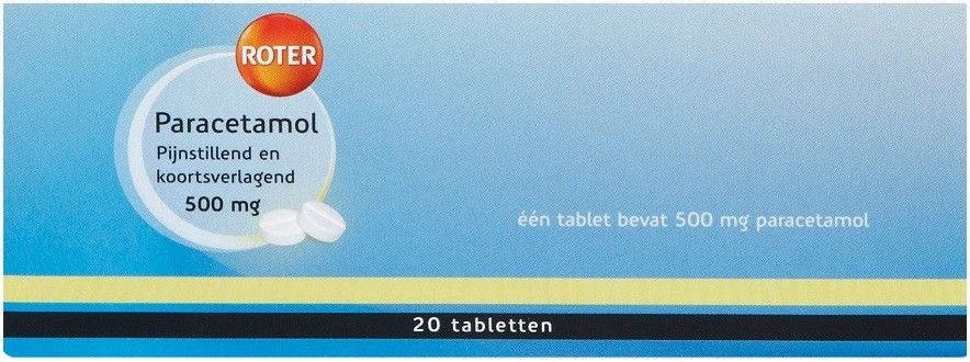 roter paracetamol 500 mg tabletten doosje 20 stuks