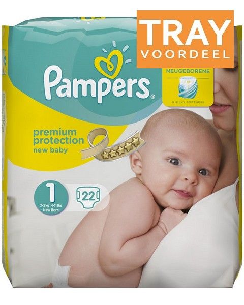 Min Aan boord sjaal PAMPERS NEW BABY 1 2-5 KG NEW BORN LUIERS TRAY 4 X 22 STUKS