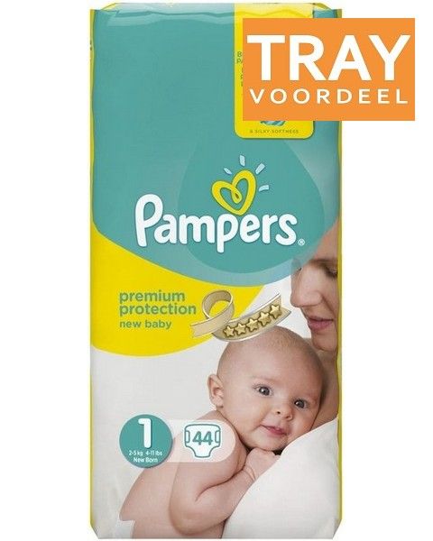 PAMPERS NEW BABY 1 2 5 KG NEW BORN LUIERS TRAY 2 X 44 STUKS