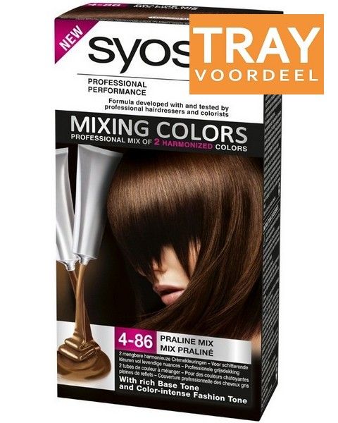 Buitenboordmotor Reclame tweede SYOSS MIXING COLORS 4-86 PRALINE MIX HAARVERF DOOS 36 X 1 STUK