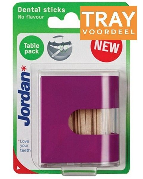 JORDAN TABLE PACK DENTAL STICKS NO FLAVOUR TANDENSTOKERS TRAY 12 X 125 STUKS