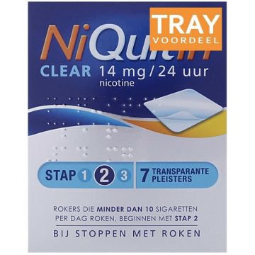 NIQUITIN CLEAR 14 MG NICOTINE PLEISTERS TRAY 24 X 7 STUKS