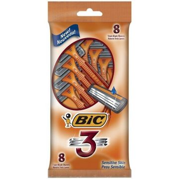 BIC SENSITIVE 3 WEGWERPMESJES PAK 8 STUKS