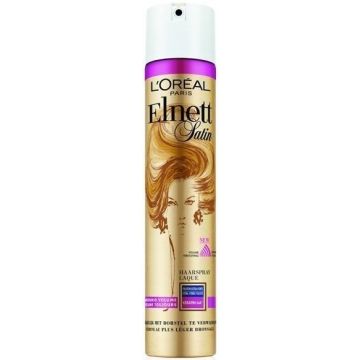 L'OREAL ELNETT VOLUME FIXATIE (L'OREAL) SATIN HAARSPRAY EXTRA STERKE FIXATIE LANGDURIG VOLUME HAARLAK SPUITBUS 75 ML
