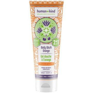 HUMAN+KIND ORANGE BODY WASH DOUCHEGEL TUBE 250 ML