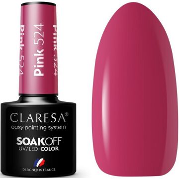 CLARESA COLOR SOAK OFF PINK 524 UV/LED GELLAK 5 GRAM