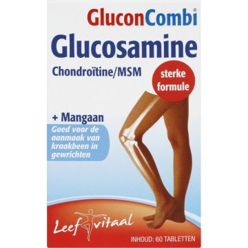GLUCON COMBI GLUCOSAMINE FORTE + CHONDROITINE GEWRICHTEN TABLETTEN DOOSJE 60 STUKS