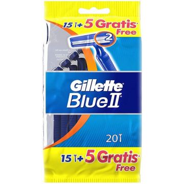 GILLETTE BLUE II BLUE II (GILLETTE) WEGWERPMESJES PAK 20 STUKS