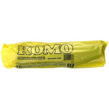 KOMO HUISVUILZAKKEN 60 X 80 CM + SLUITSTRIPS ZAK 20 STUKS