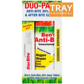 AFTER BITE ANTI-BITE 30% DEET & AFTER BITE CLASSIC SET TRAY 12 X 114 ML