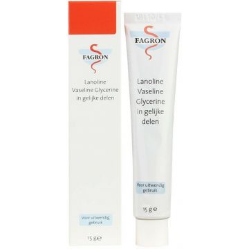 FAGRON LANOLINE VASELINE GLYCERINE IN GELIJKE DELEN TUBE 15 GRAM