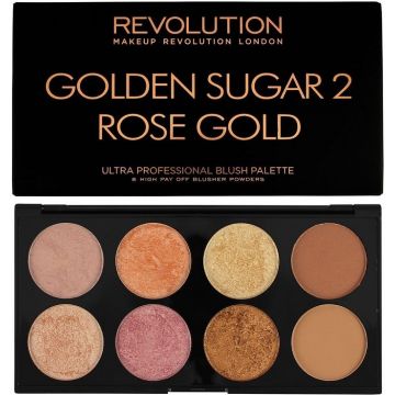 REVOLUTION GOLDEN SUGAR 2 ROSE GOLD ULTRA BLUSH PALETTE DOOSJE 13 GRAM