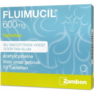 ZAMBON FLUIMUCIL 600MG TABLETTEN DOOSJE 10 STUKS