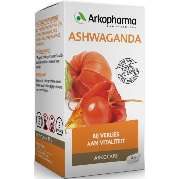 ARKOPHARMA ARKOCAPS ASHWAGANDA BIJ VERLIES AAN VITALITEIT CAPSULES 45 STUKS