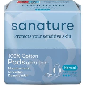 SANATURE NORMAAL MET VLEUGELS MAANDVERBAND 10 STUKS