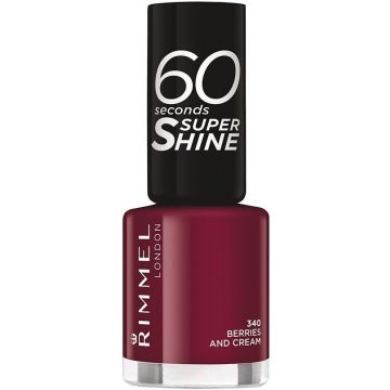 RIMMEL 60 SECONDS RITA ORA (RIMMEL) 60 SECONDS 340 BERRIES AND CREAM NAGELLAK POTJE 8 ML