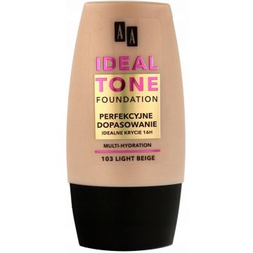 AA IDEAL TONE 103 LIGHT BEIGE FOUNDATION FLACON 30 ML