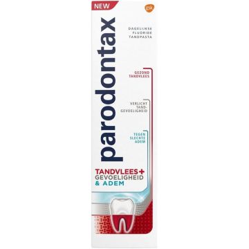 PARODONTAX TANDVLEES + GEVOELIGHEID & ADEM (PARODONTAX) TANDVLEES + GEVOELIGHEID & ADEM TANDPASTA TUBE 75 ML