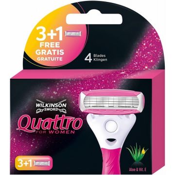 WILKINSON SWORD QUATTRO FOR WOMEN (WILKINSON) QUATTRO FOR WOMEN SCHEERMESJES PAK 4 STUKS