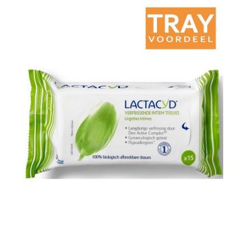 LACTACYD VERFRISSENDE INTIEM TISSUES TRAY 12 X 15 STUKS