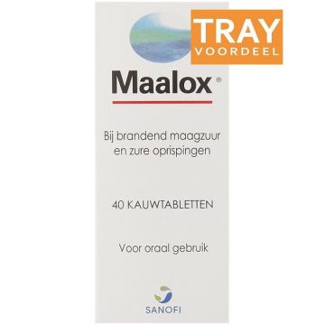 MAALOX BIJ BRANDEND MAAGZUUR EN ZURE OPRISPINGEN KAUWTABLETTEN 72 X 40 STUKS