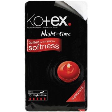 KOTEX NIGHT TIME MAXI MAANDVERBAND PAK 10 STUKS