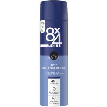 8X4 MEN NO. 17 OCEANIC BOOST DEODORANT SPRAY SPUITBUS 150 ML