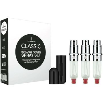 TRAVALO CLASSIC HD (TRAVALO) CLASSIC HD REFILLABLE PERFUME SPRAY BLACK SET 1 STUK