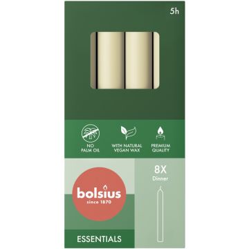 BOLSIUS ESSENTIAL 170 X 20 MM DINERKAARS (IVOOR) 8 STUKS