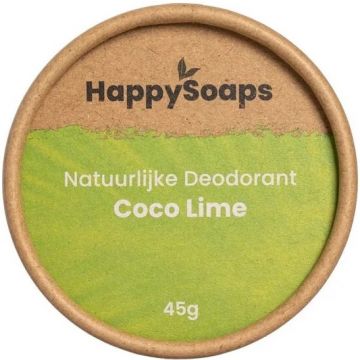 HAPPYSOAPS COCO LIME NATUURLIJKE DEODORANT CREME POTJE 50 GRAM