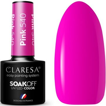 CLARESA COLOR SOAK OFF PINK 540 UV/LED GELLAK 5 GRAM