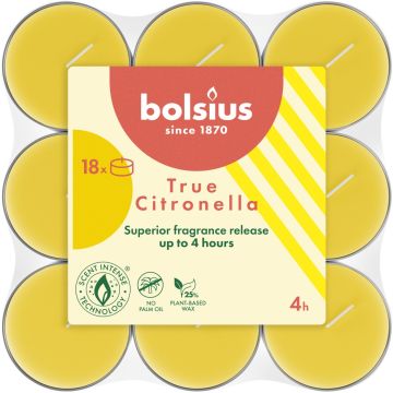 BOLSIUS TRUE CITRONELLA THEELICHTEN 18 STUKS