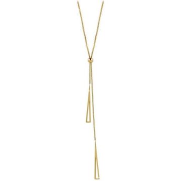 TROLI TROLI SLIDING GOLD PLATED NECKLACE WITH TRIANGLES