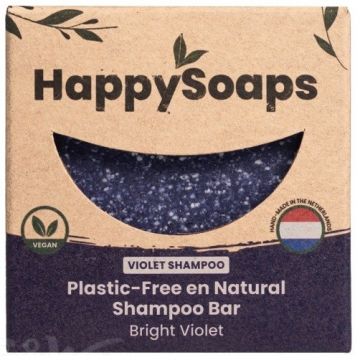HAPPYSOAPS BRIGHT VOILET SHAMPOO BAR DOOSJE 70 GRAM