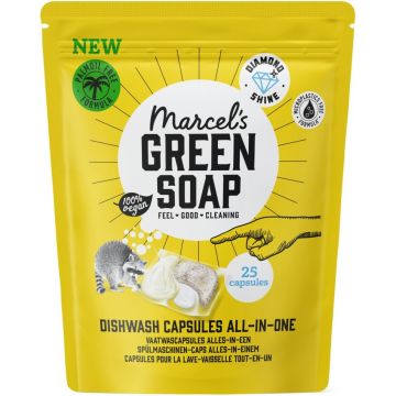 MARCEL'S GREEN SOAP ALL-IN-ONE DISHWASH CAPSULES VAATWASTABLETTEN 25 STUKS