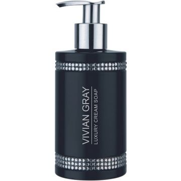 VIVIAN GRAY BLACK CRYSTALS LUXURY CREAM SOAP VLOEIBARE ZEEP POMP 250 ML