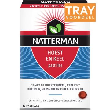 NATTERMAN HOEST EN KEEL PASTILLES TRAY 30 X 20 STUKS