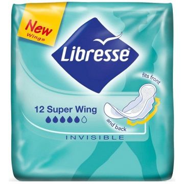 LIBRESSE SUPER (LIBRESSE) SUPER WING INVISIBLE MAANDVERBAND PAK 12 STUKS