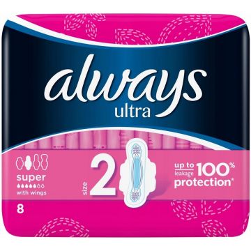 ALWAYS ULTRA (ALWAYS) ULTRA SUPER MAANDVERBAND PAK 8 STUKS