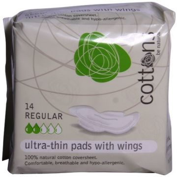 COTTONS REGULAR ULTRA THIN PADS WITH WINGS MAANDVERBAND PAK 14 STUKS