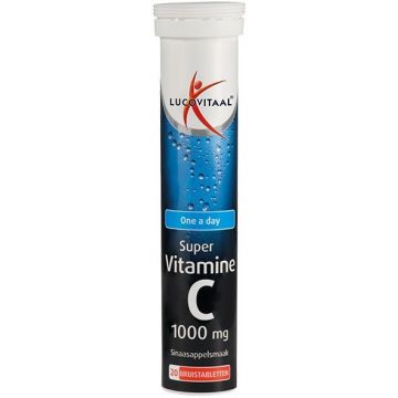 LUCOVITAAL ONE A DAY SUPER VITAMINE C 1000 MG SINAASAPPELSMAAK BRUISTABLETTEN KOKER 20 STUKS