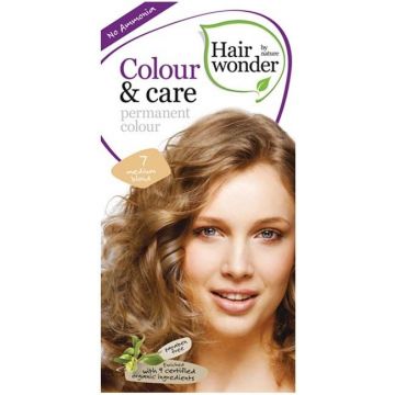HAIR WONDER COLOUR & CARE PERMANENT COLOUR (HAIR WONDER) COLOUR & CARE PERMANENT COLOUR 7 MEDIUM BLOND HAARVERF PAK 100 ML