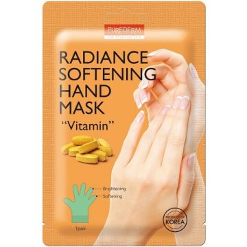 PUREDERMA VITAMIN RADIANCE SOFTENING HAND MASK HANDMASKER 1 PAAR