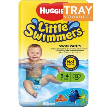 HUGGIES LITTLE SWIMMERS 7-15 KG ZWEMLUIERS TRAY 3 X 12 STUKS