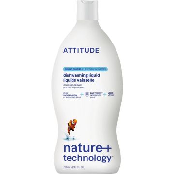 ATTITUDE NATURE+ TECHNOLOGY WILDFLOWERS DISHWASHING LIQUID AFWASMIDDEL 700 ML